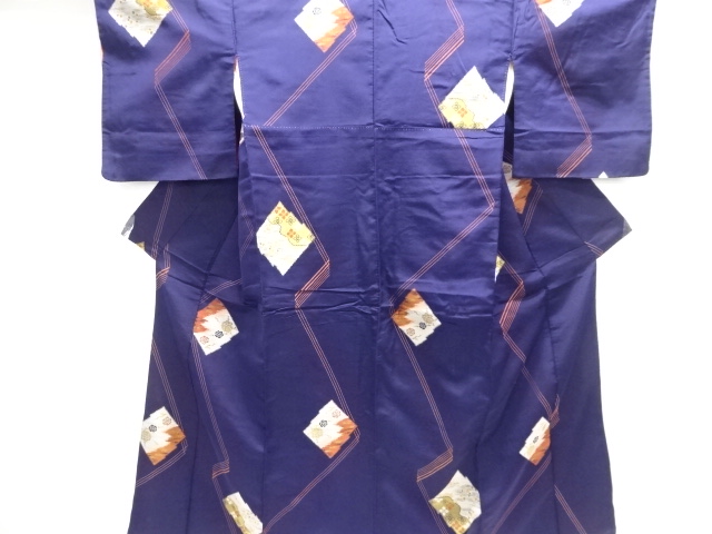 JAPANESE KIMONO / ANTIQUE KIMONO / TAISHO ROMAN STYLE / WOVEN FLOWER